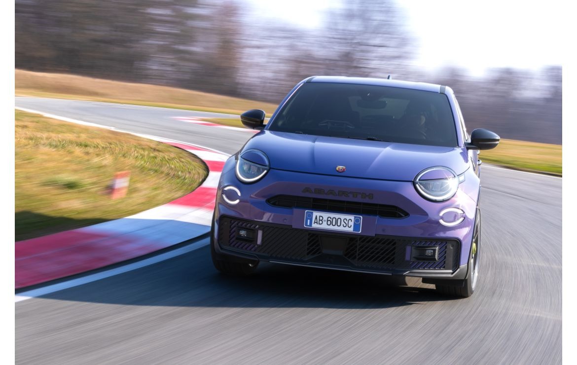 The New Abarth 600e, the most powerful Abarth ever, tested on the racetrack and ready for daily driving fun