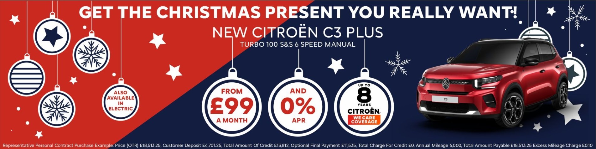 Q4 2025 CITROËN C3 PLUS £99 A MONTH WITH 0% APR