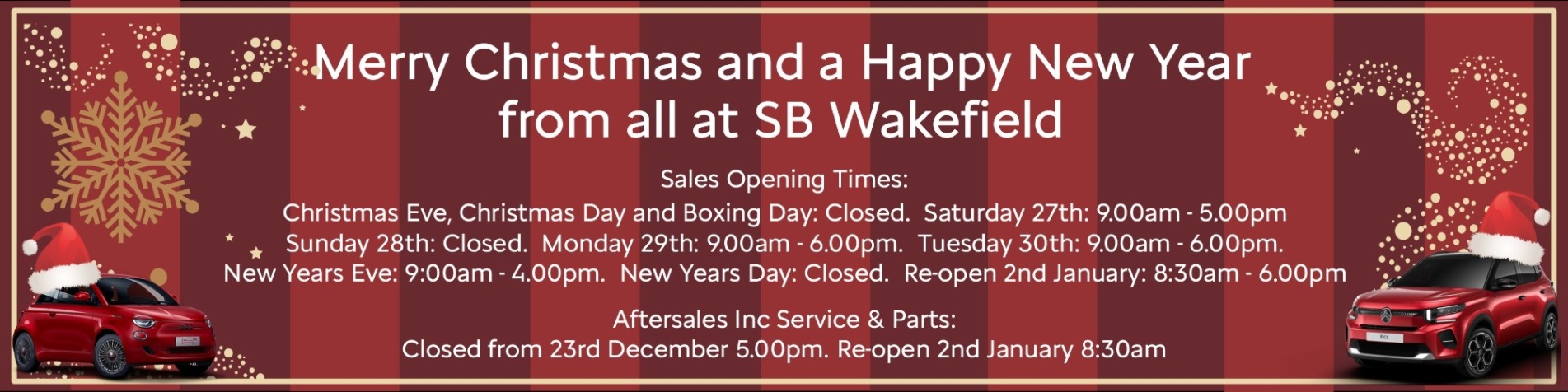 Merry Christmas Opening hours