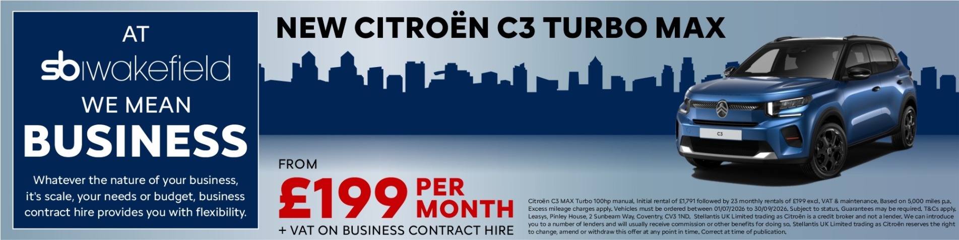 C3 £199 A Month on Business Contract Hire