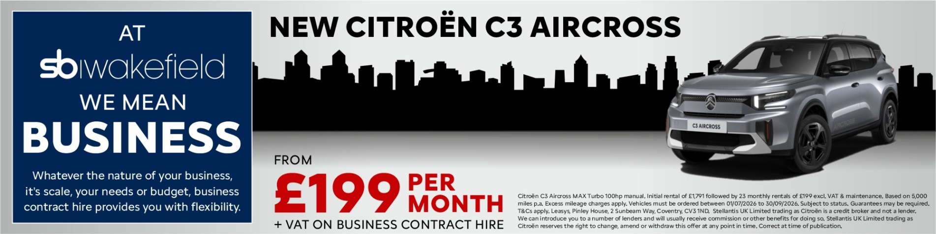 C3 Aircross £199 A Month on Business Contract Hire