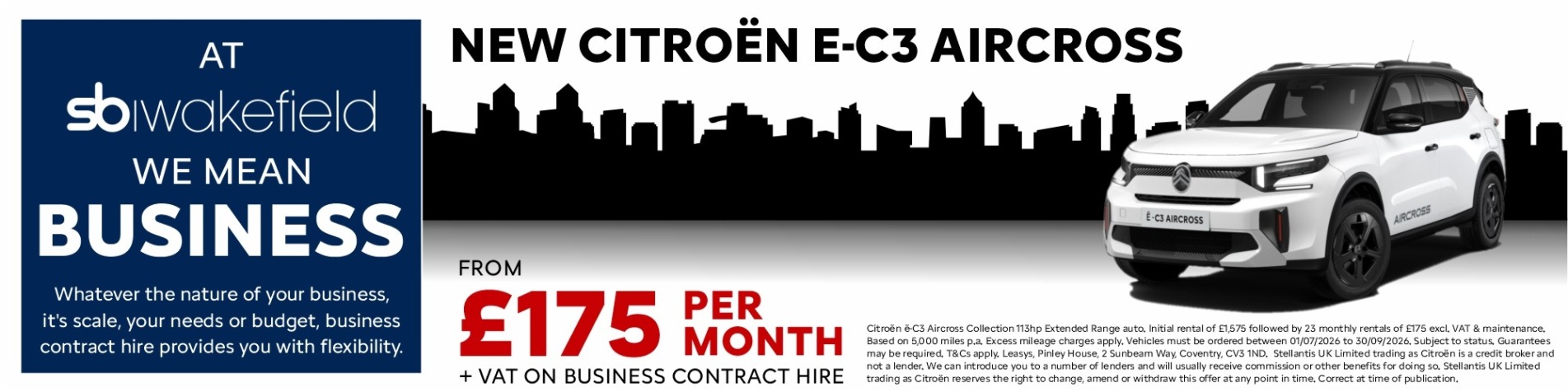 E-C3 Aircross £175 A Month on Business Contract Hire