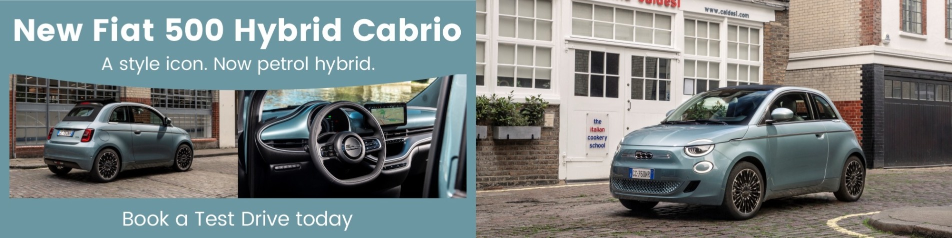 Fiat 500 Cabrio book a test drive banners